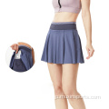 女性用ポケットゴルフスコートメッシュ通気性テニススカート